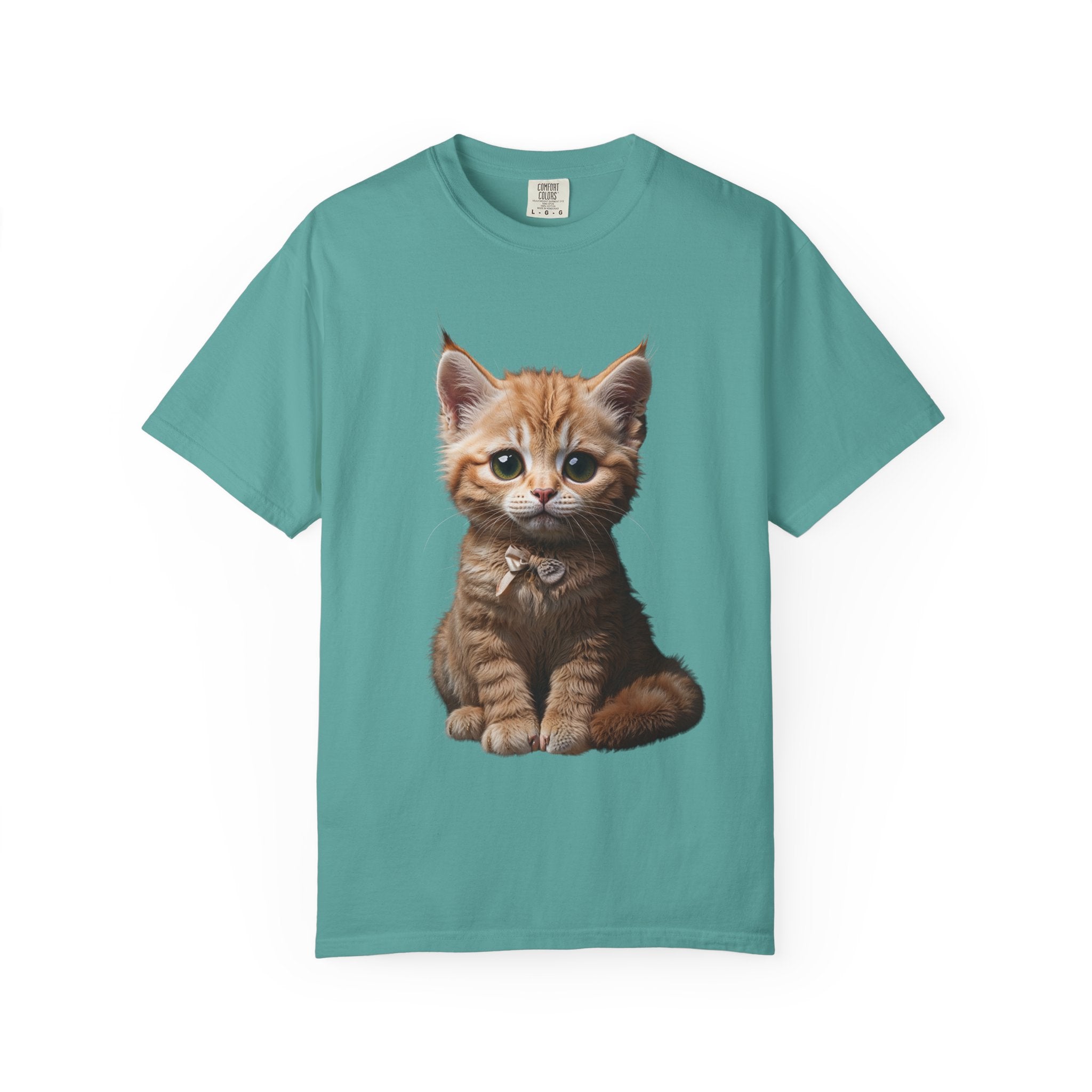 Kitten Illustration T-Shirt | Realistic Cat Portrait, organic cotton