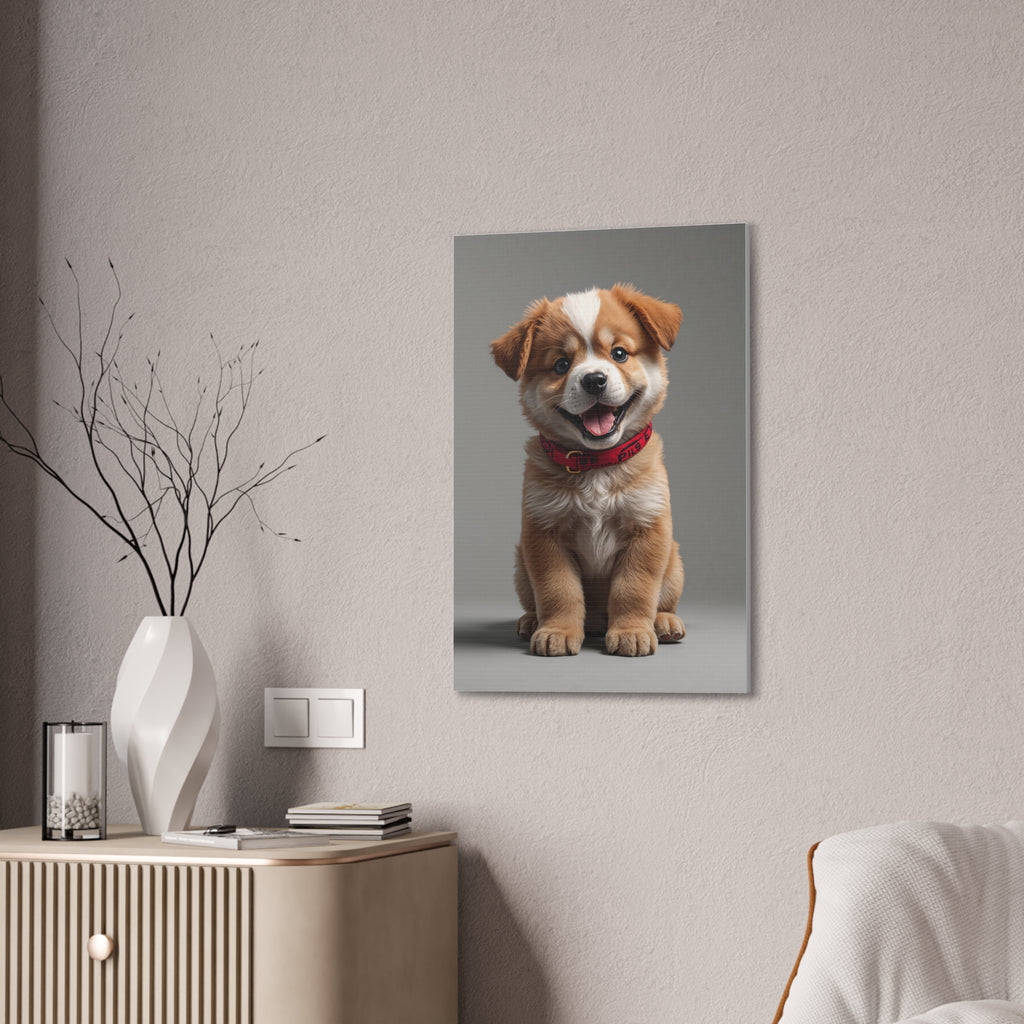 Smiling Puppy Portrait Canvas, gift for dog lovers