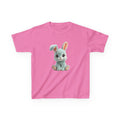 T-shirt enfant lapin en peluche mignon | Illustration de lapin bleu pastel, T-shirt de Pâques