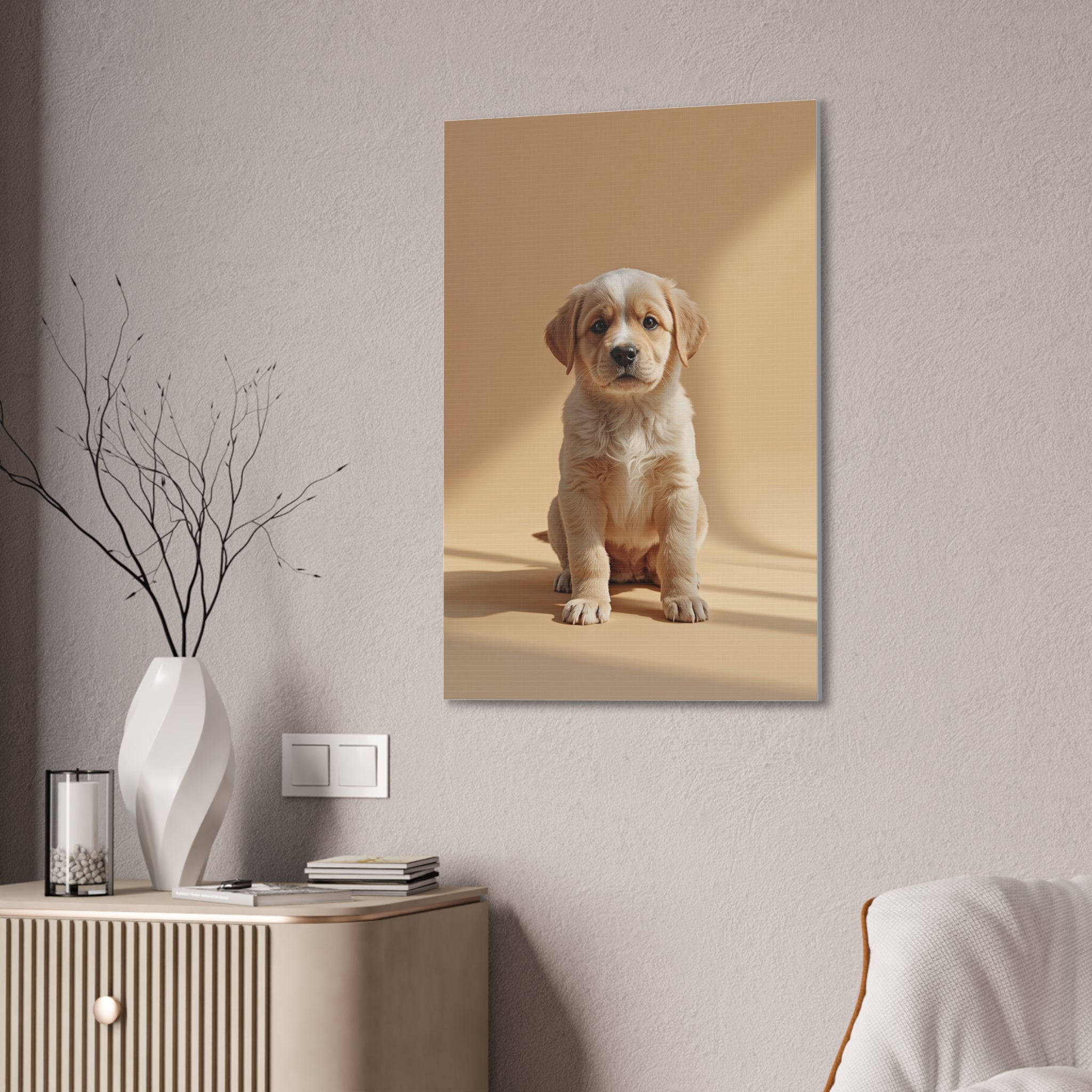 Golden Labrador Puppy Canvas, gift for dog lovers