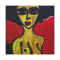 Portrait abstrait de femme sur toile, art contemporain, art moderne