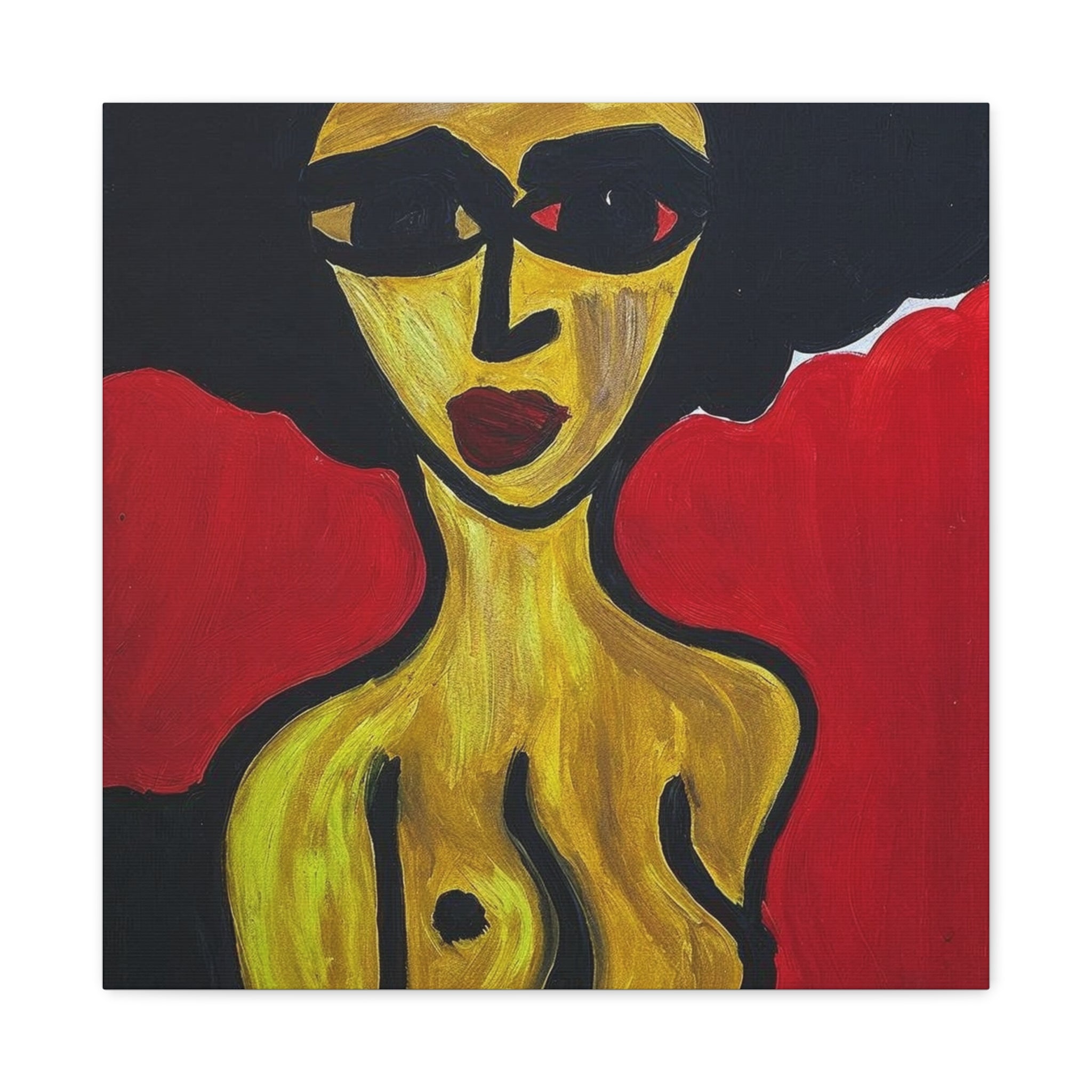 Portrait abstrait de femme sur toile, art contemporain, art moderne