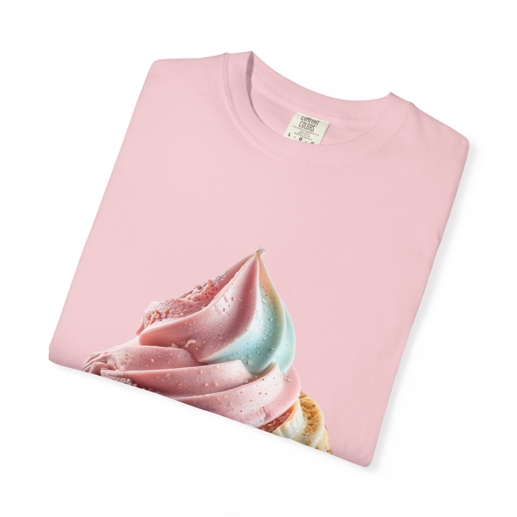 T-shirt Cornet de glace arc-en-ciel pastel | T-shirt dessert à la crème glacée molle