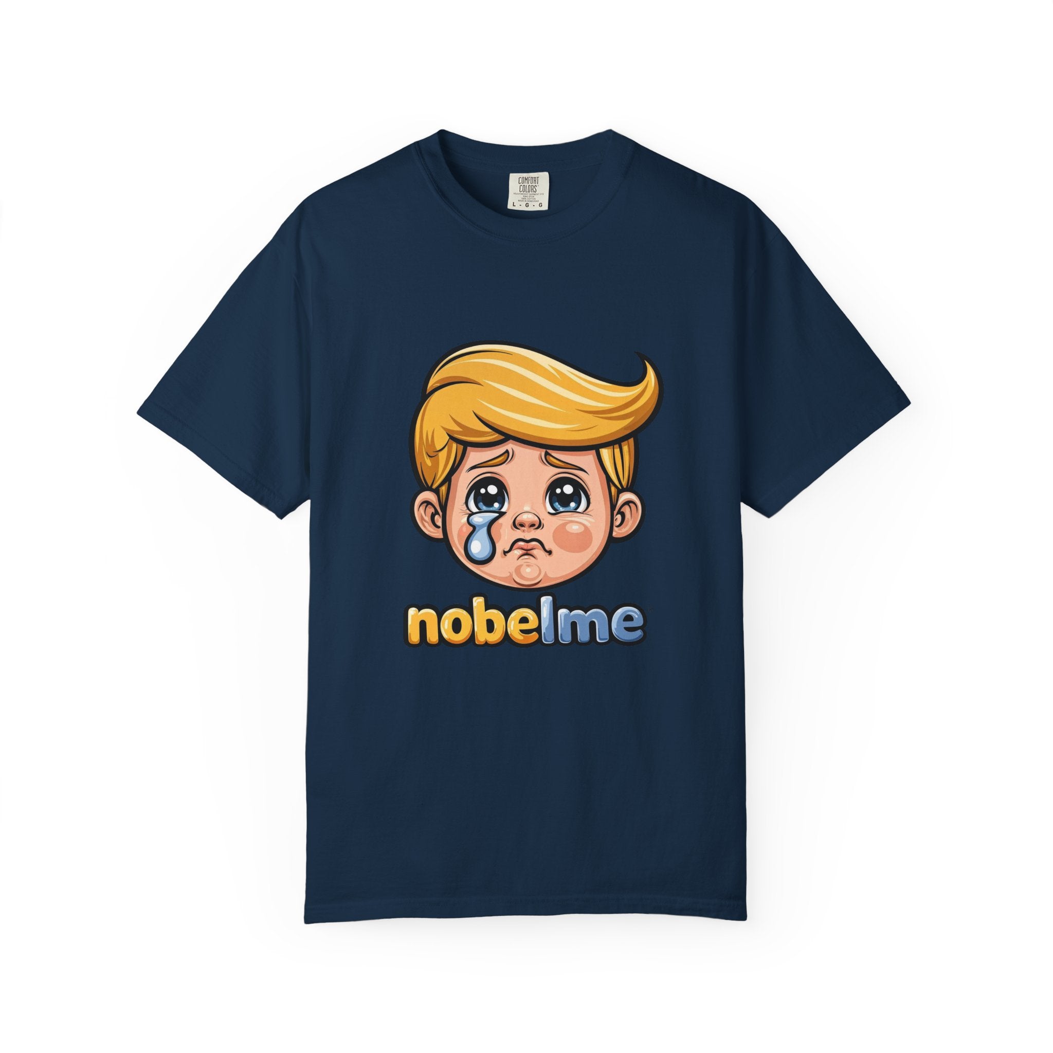 T-shirt Cartoon Leader, art pop politique satirique, imprimé humoristique : un garçon blond qui pleure (dessin animé) | T-shirt mignon avec un visage triste