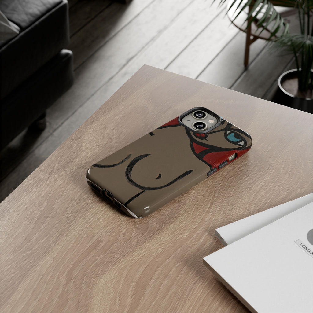 Coque de téléphone minimaliste | Figure féminine abstraite, faite main