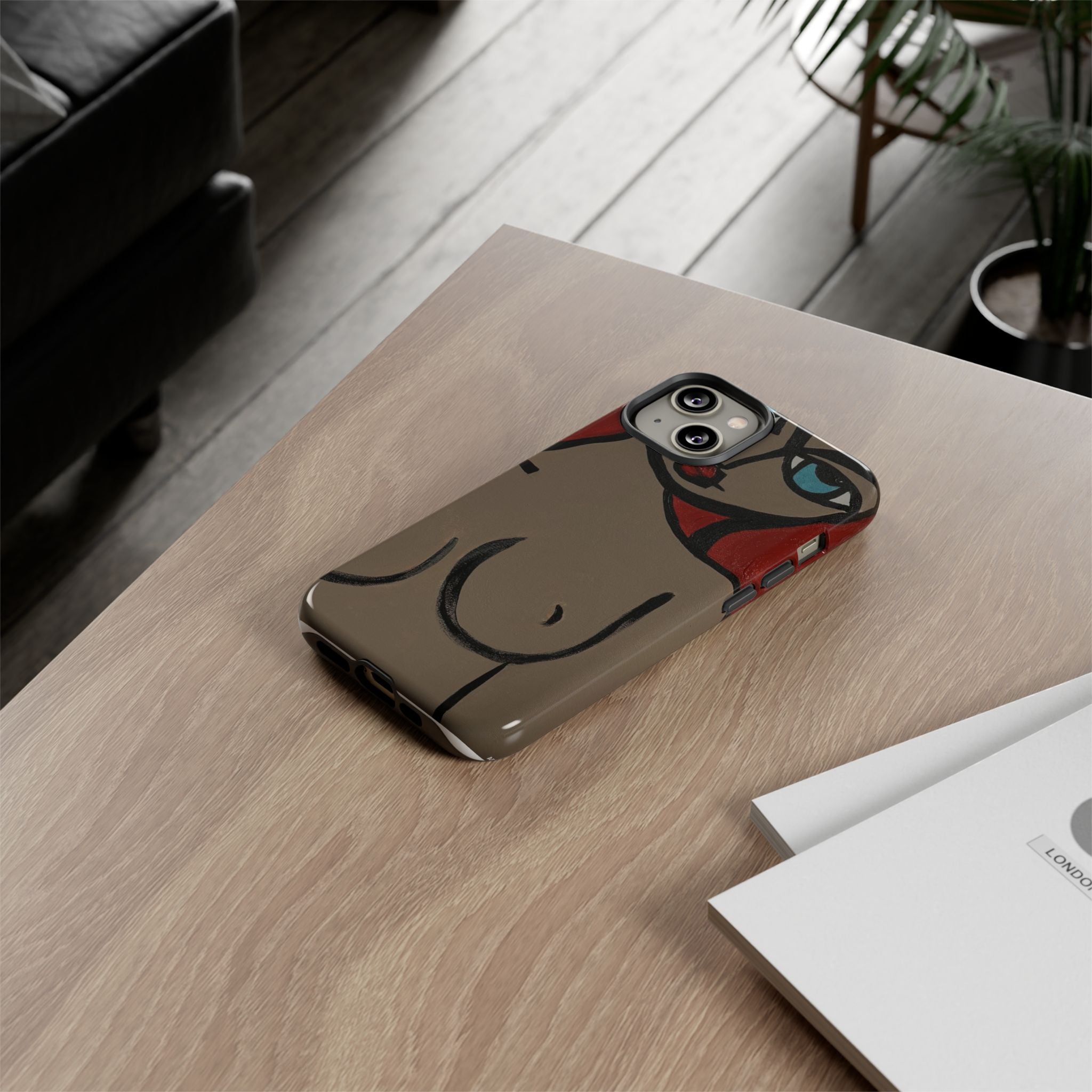 Coque de téléphone minimaliste | Figure féminine abstraite, faite main