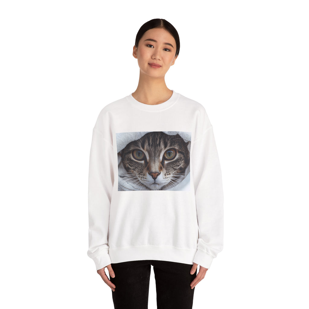 Tabby Cat Face Sweatshirt | Cute Kitty Portrait Crewneck