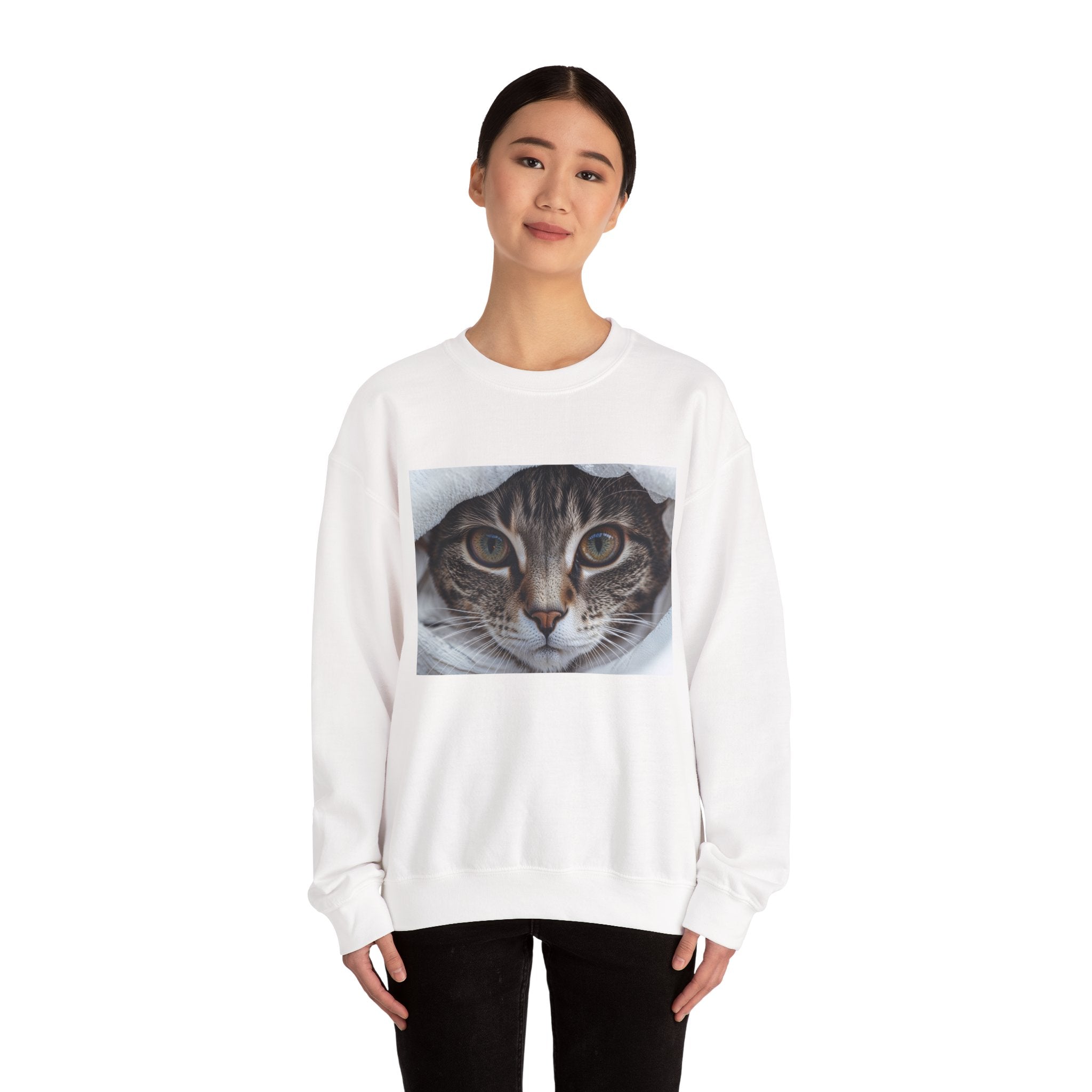Tabby Cat Face Sweatshirt | Cute Kitty Portrait Crewneck