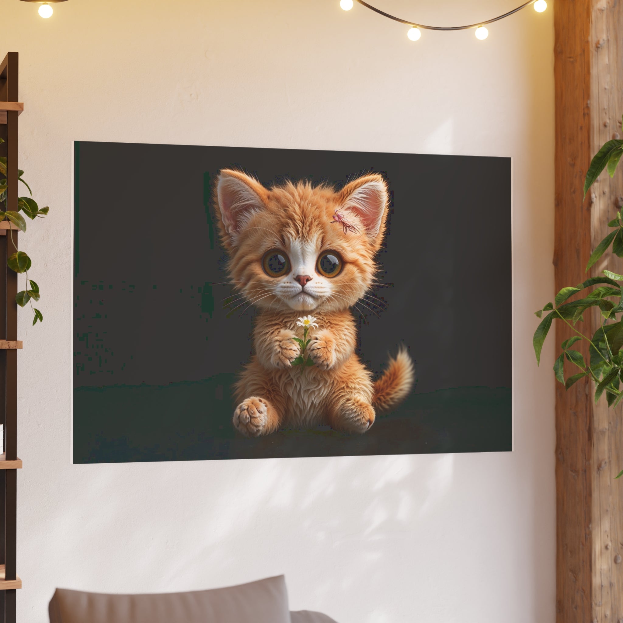 Cute Kitten Illustration Poster | Cat Wall Art, cat lover Decor