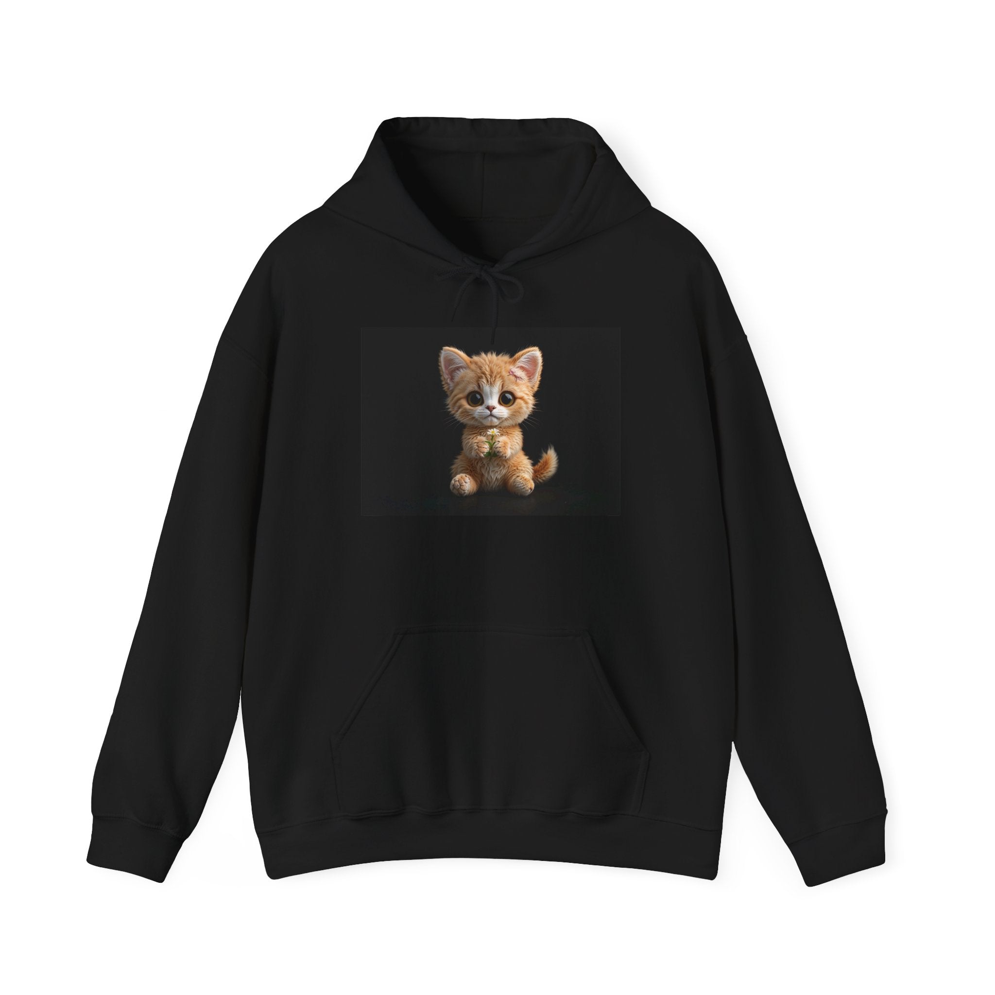 Sweat à capuche avec illustration de chaton mignon | Adorable motif de chat orange