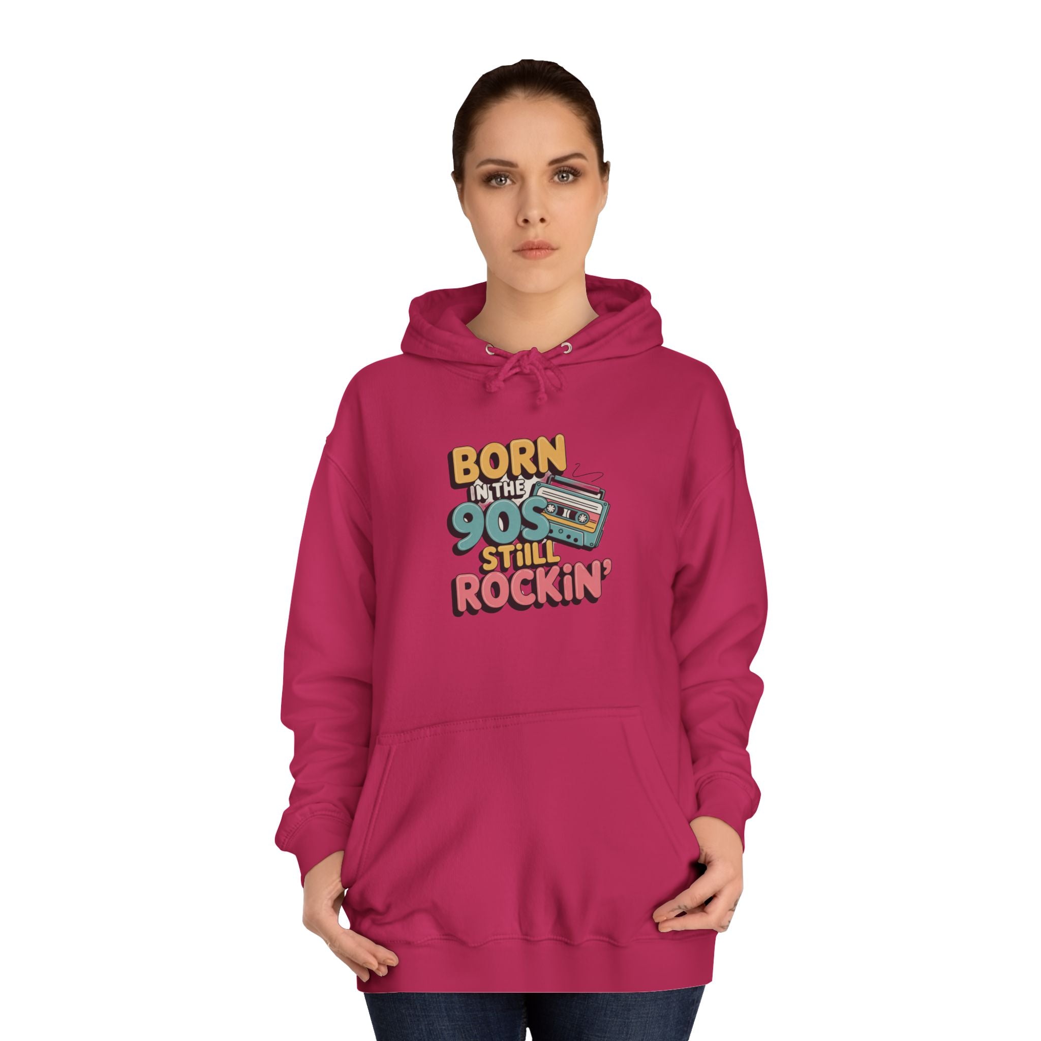 Born in the 90s Still Rockin Hoodie | Retro Cassette 90s Nostalgia