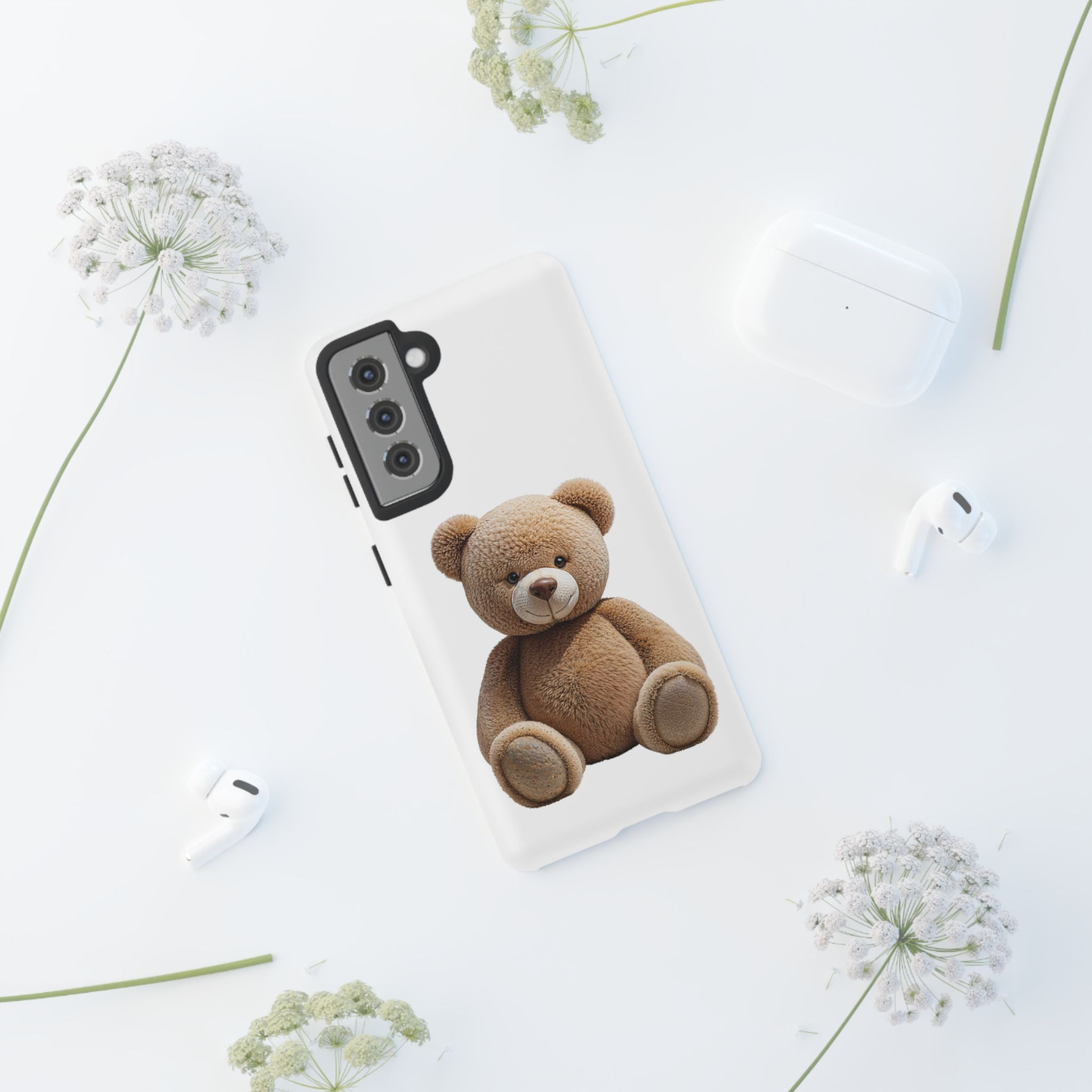 Teddy Bear Phone Case | Cute Plush Toy Illustration, i-phone, Samsung, Google phone