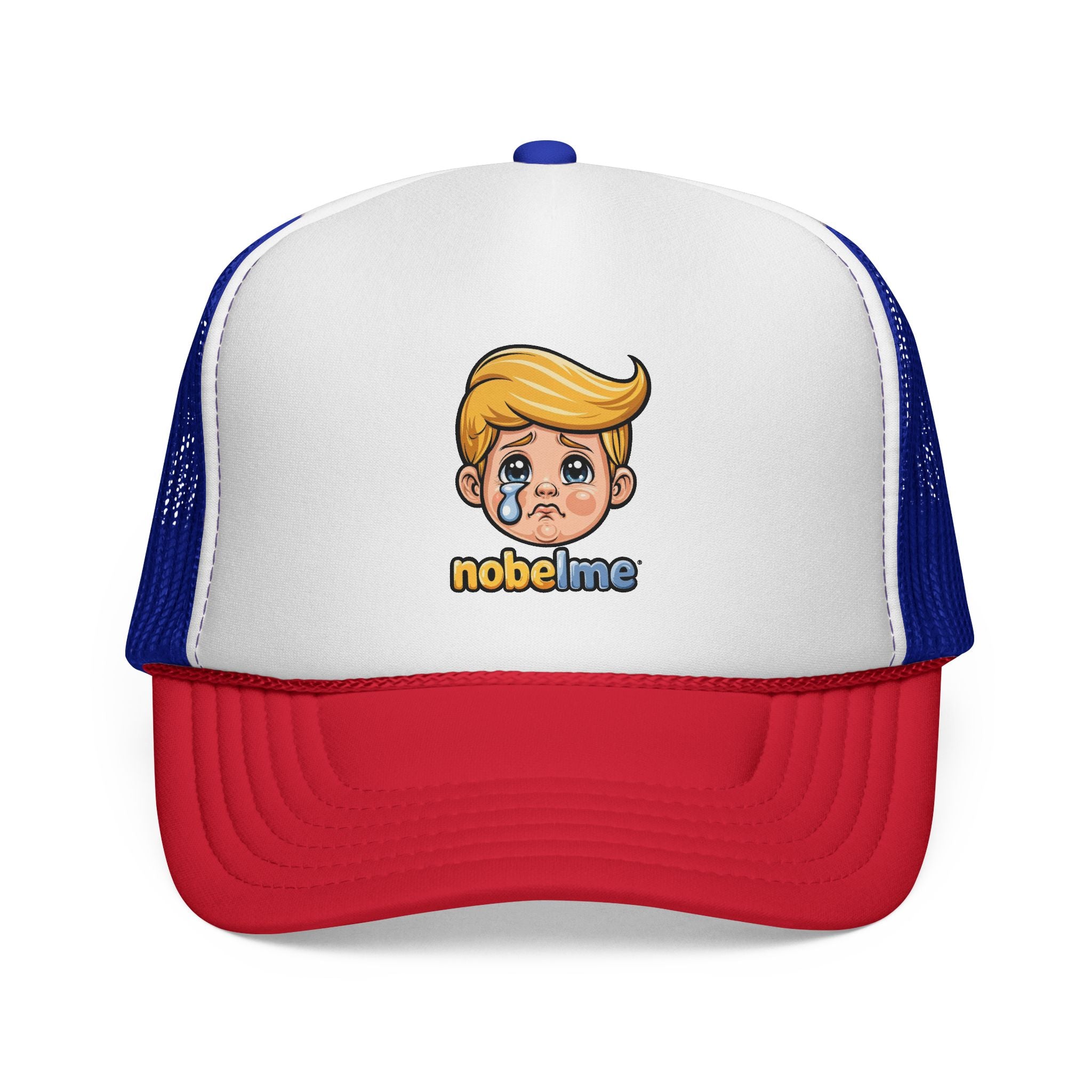 Casquette parodique « Papa parodique », casquette trucker avec visage de dessin animé qui pleure | Casquette emoji parodique politique