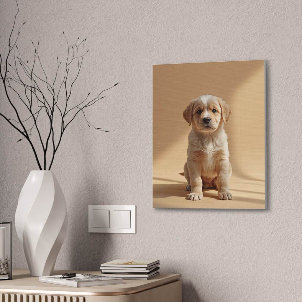Golden Labrador Puppy Canvas, gift for dog lovers