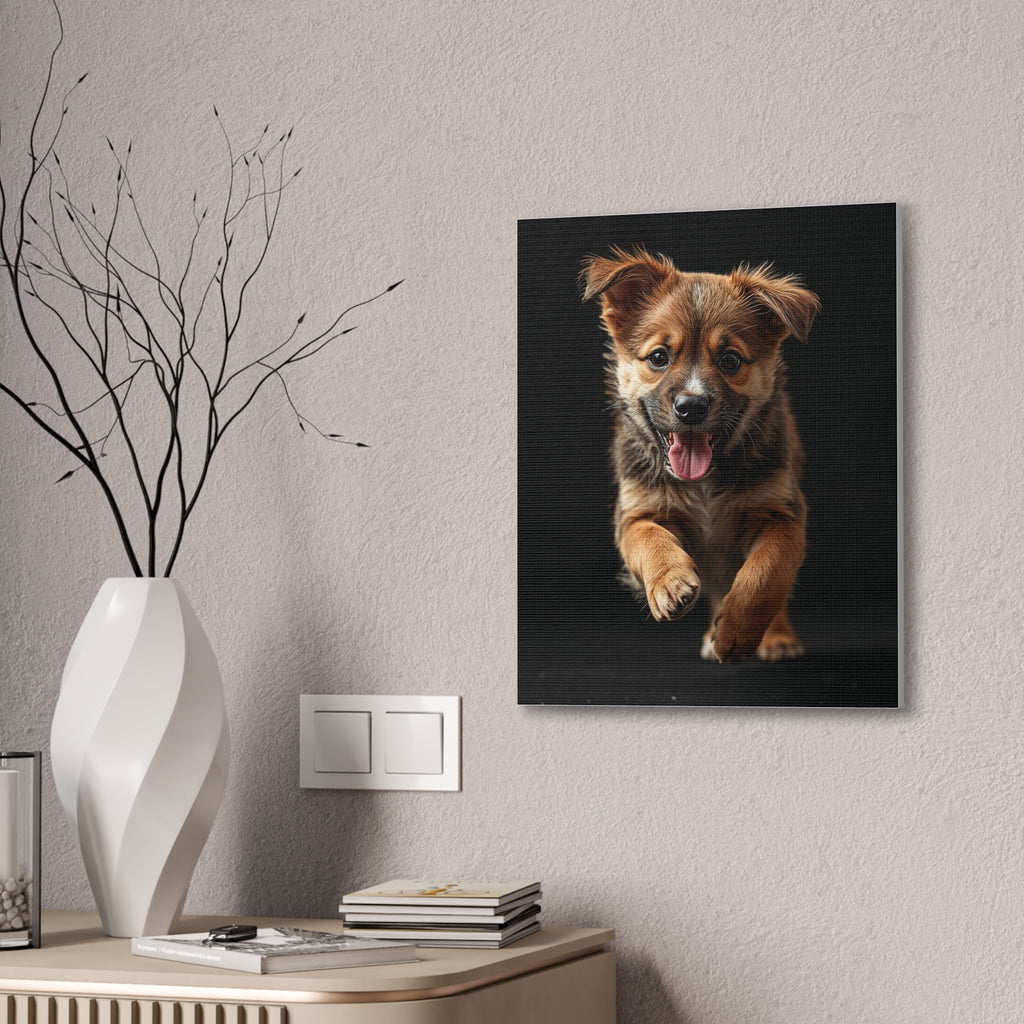 Running Puppy Canvas | Stretched Wall Art, gift for dog lovers