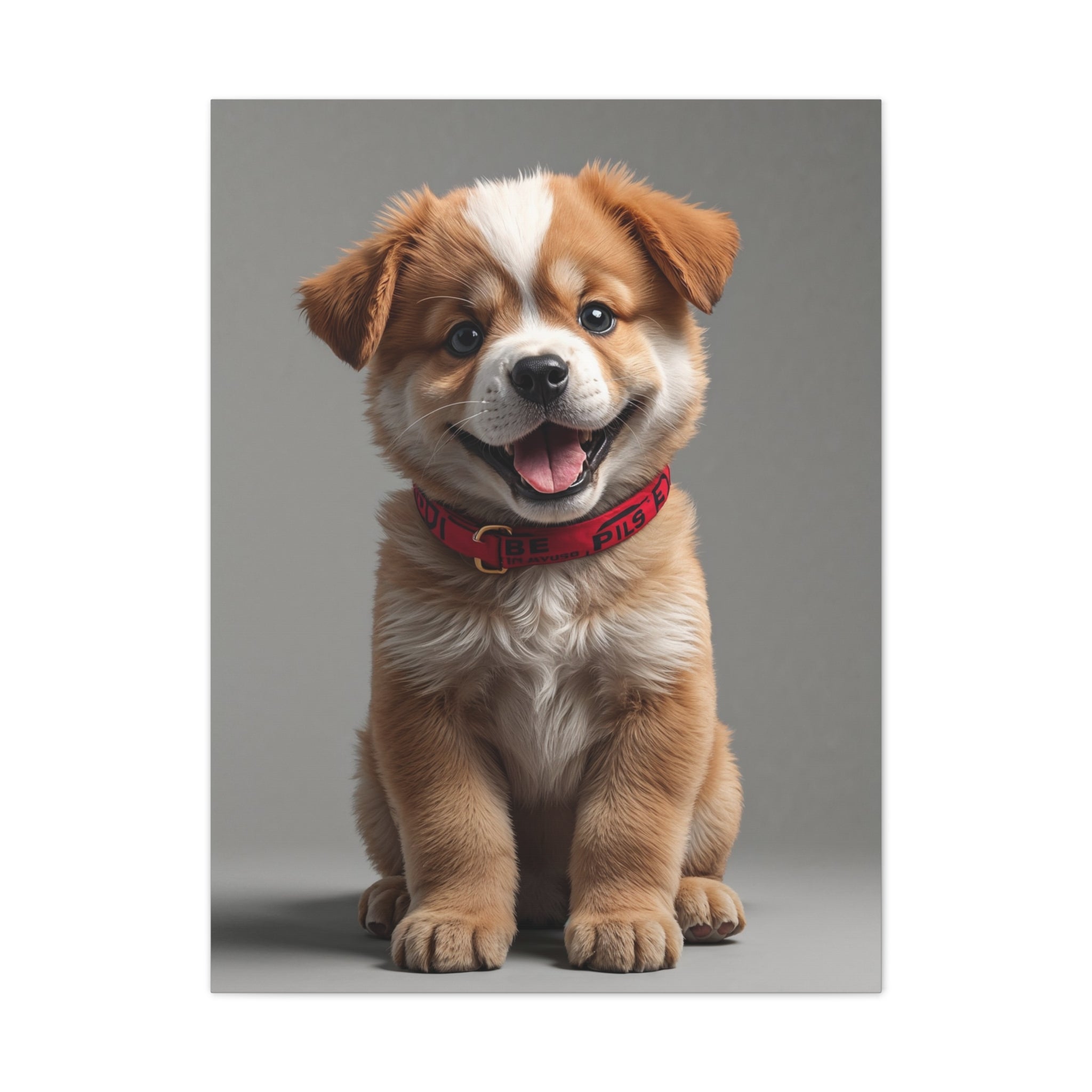 Smiling Puppy Portrait Canvas, gift for dog lovers
