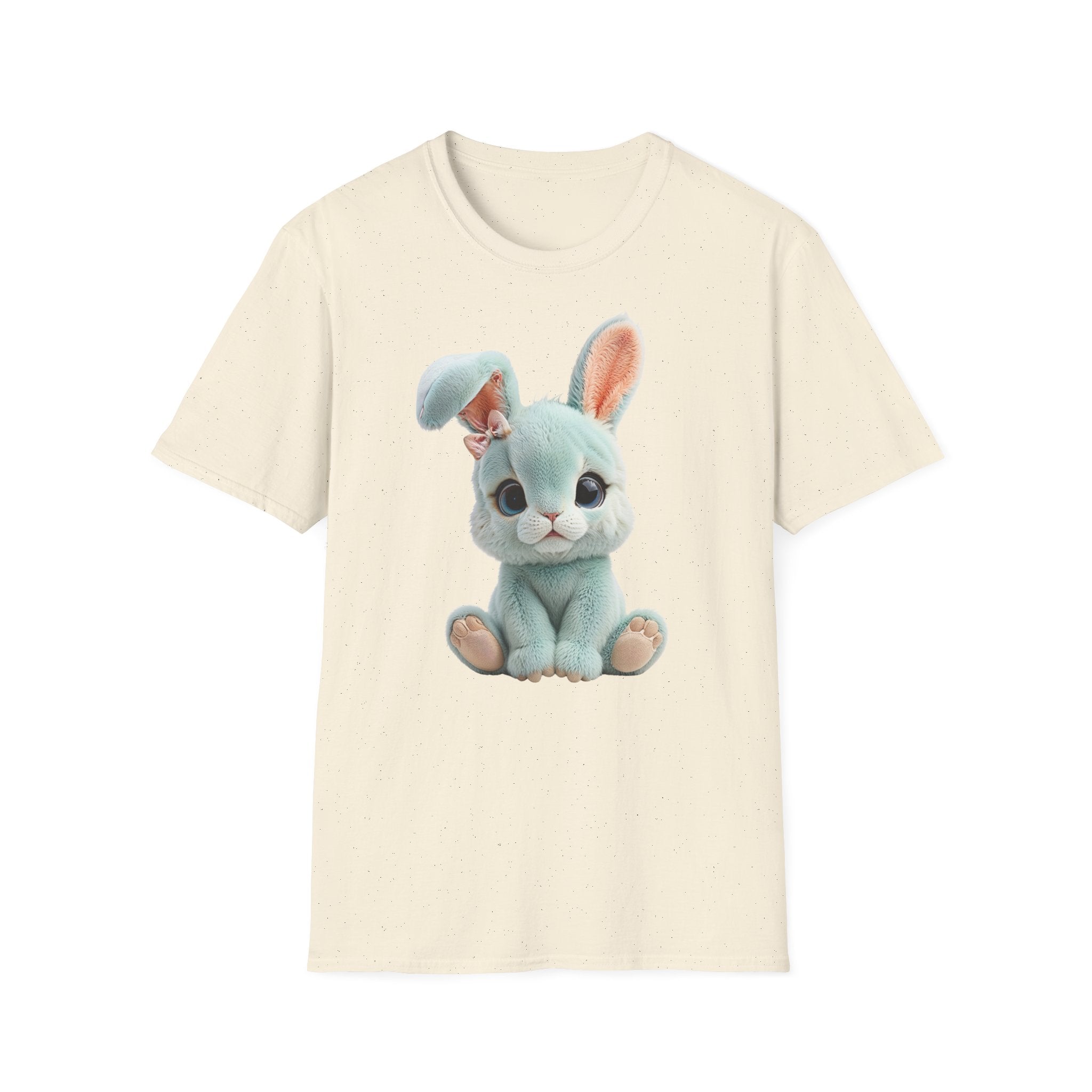 T-shirt Lapin en peluche bleu | T-shirt graphique lapin mignon
