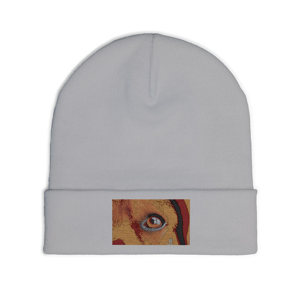 Bonnet tricoté Golden Dog Eye | Portrait de patte brodé