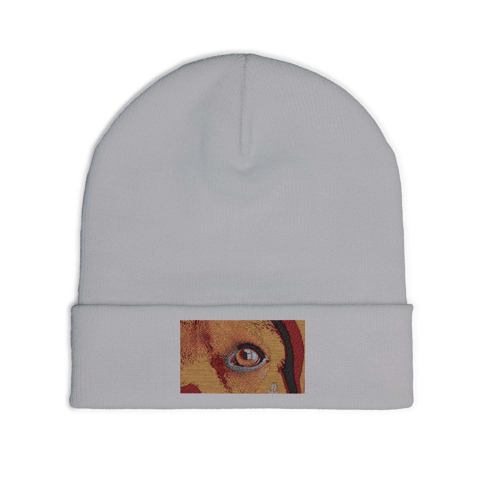 Bonnet tricoté Golden Dog Eye | Portrait de patte brodé