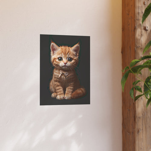 Adorable Kitten image Poster — Satin or Archival Matte Cat Wall Art, unique, limited edition