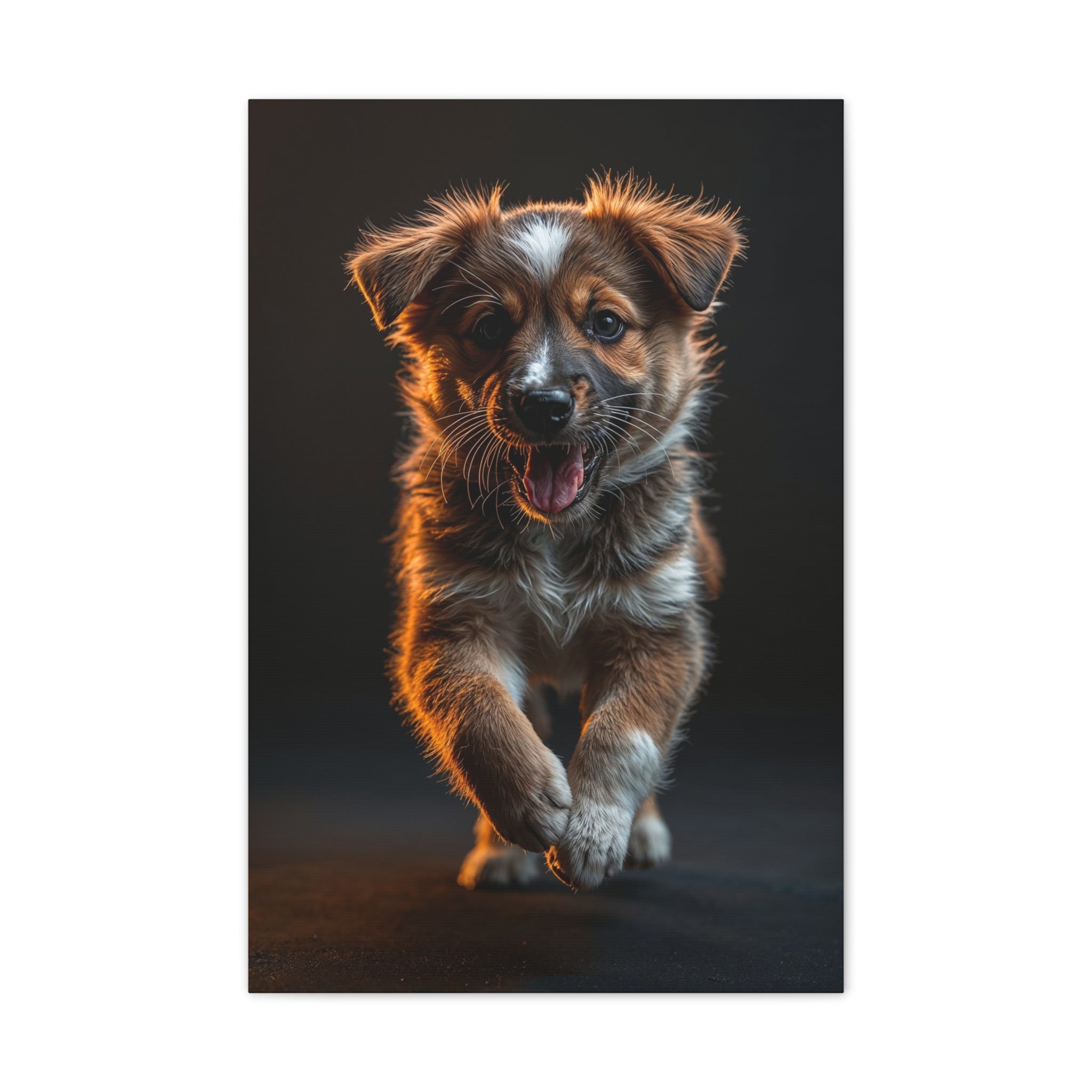 Running Puppy Canvas, gift for dog lovers