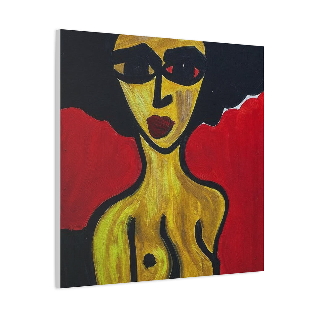 Portrait abstrait de femme sur toile, art contemporain, art moderne