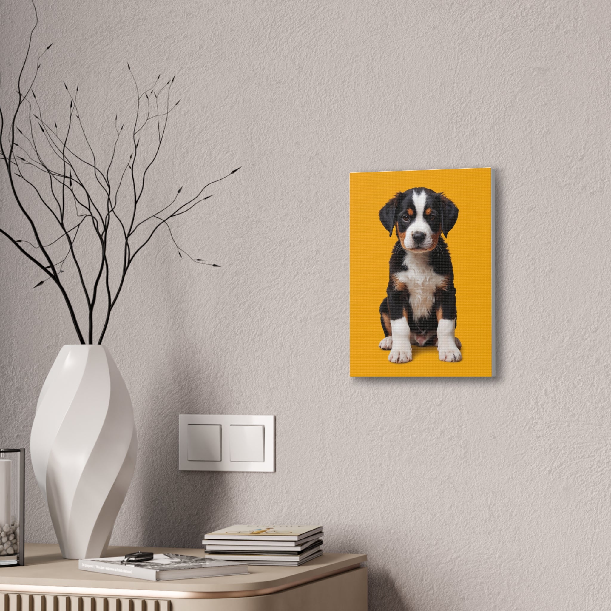 Bernese Mountain Dog Puppy Canvas, gift for dog lovers