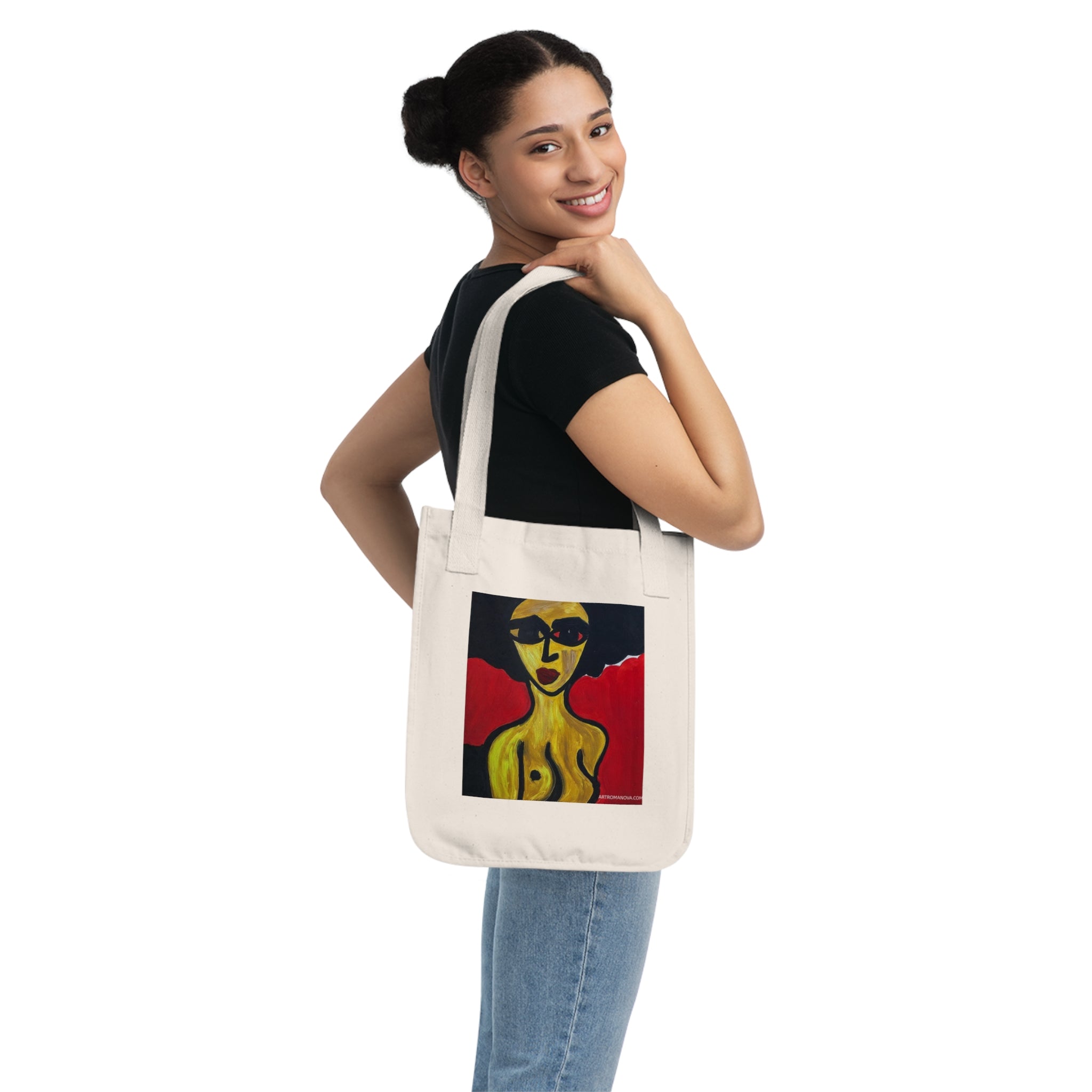 Sac fourre-tout abstrait | Sac fourre-tout en toile d'art moderne, fait main, en coton écologique