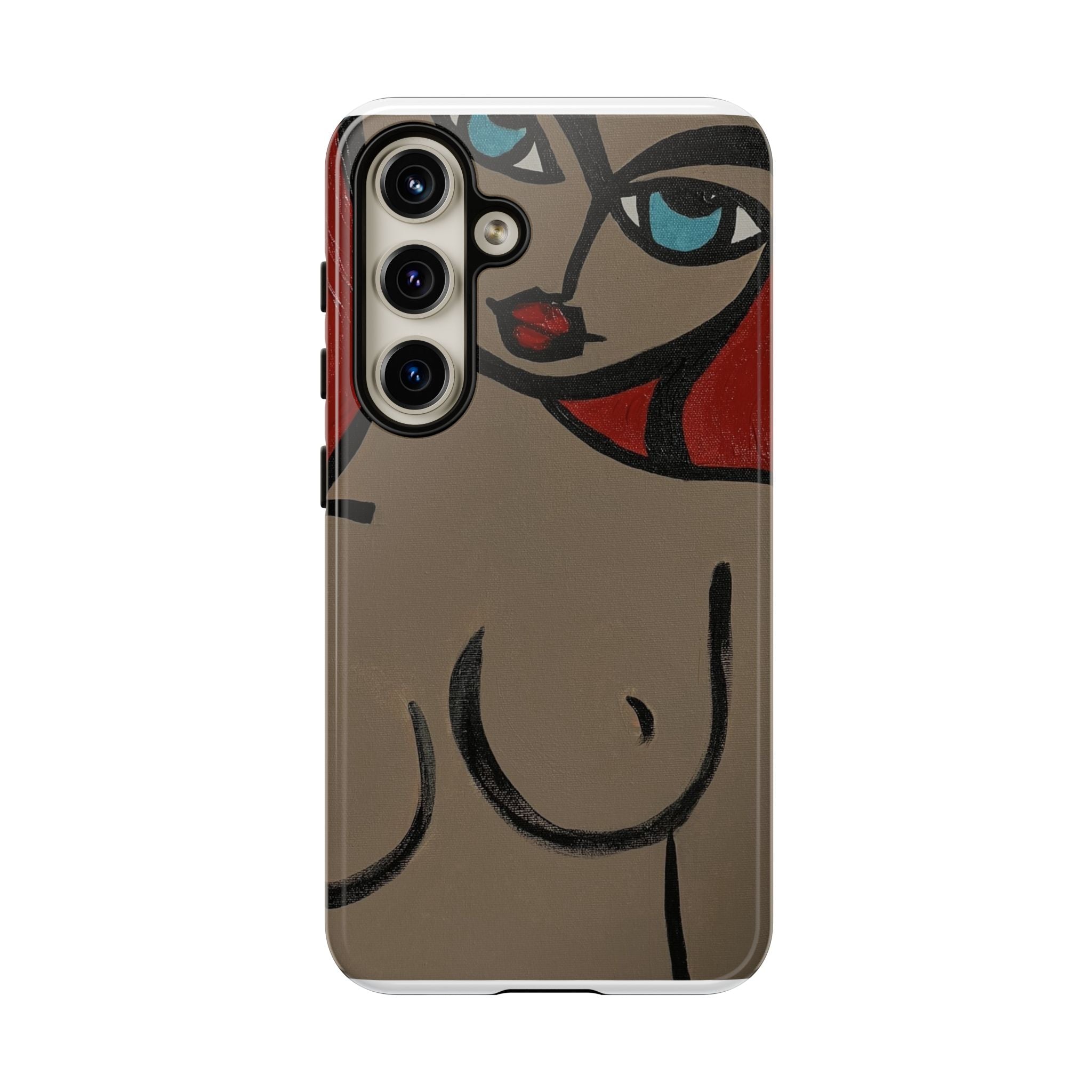 Coque de téléphone minimaliste | Figure féminine abstraite, faite main