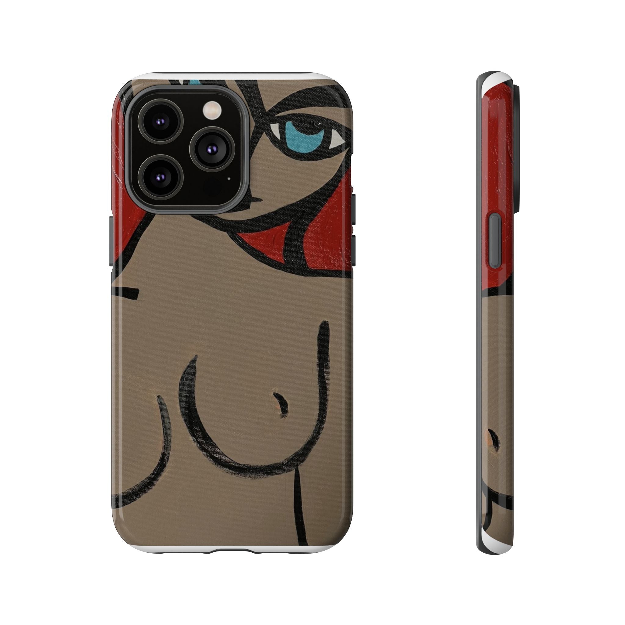 Coque de téléphone minimaliste | Figure féminine abstraite, faite main