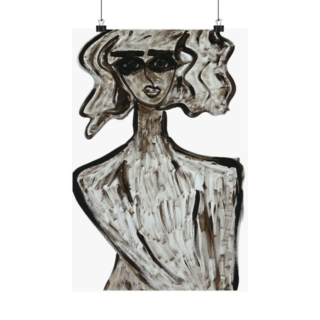 Affiche, Affiche de mode abstraite monochrome | Art mural vertical