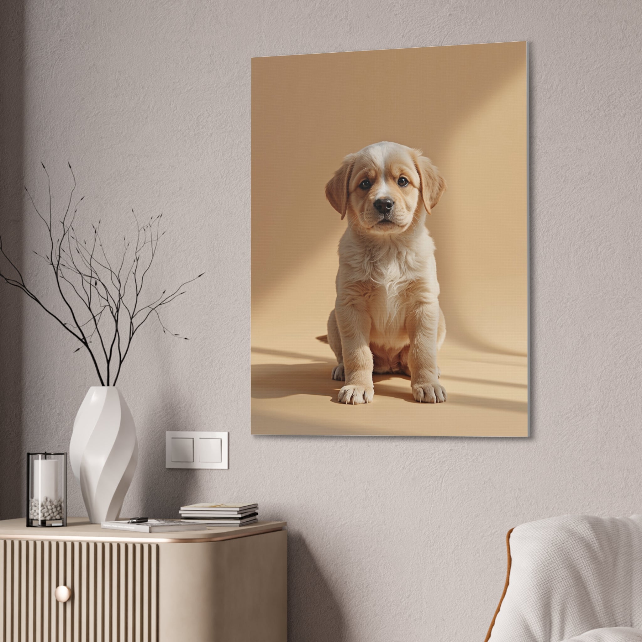 Golden Labrador Puppy Canvas, gift for dog lovers