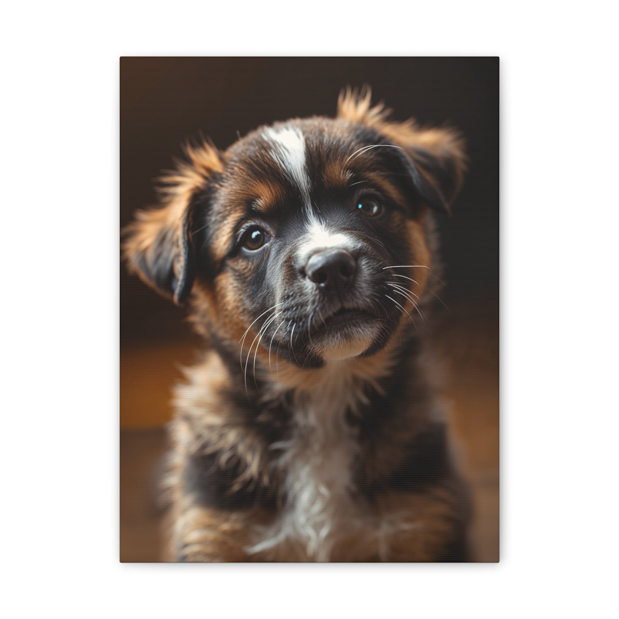 Adorable Puppy Portrait Canvas, gift for dog lovers, wall art with dog