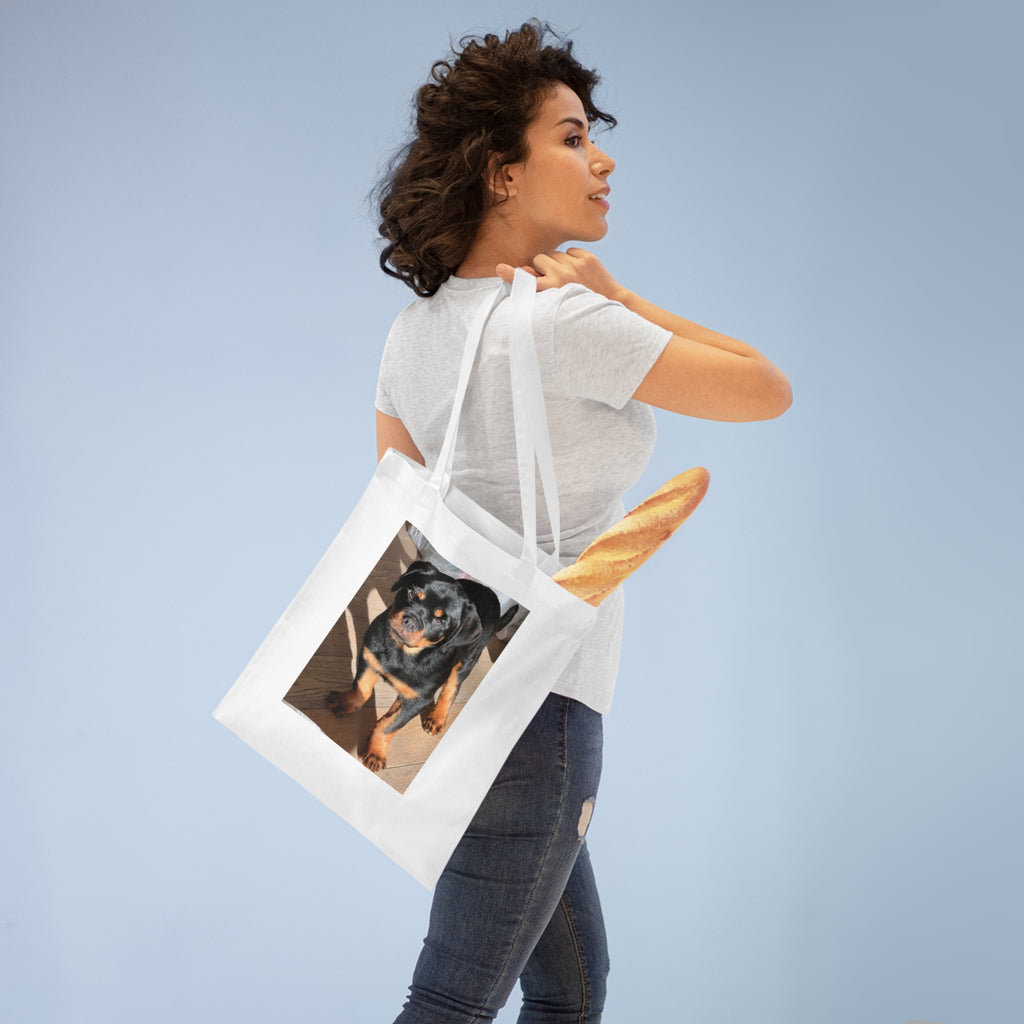 Rottweiler Puppy Photo Tote Bag | Dog Portrait Canvas Shopper bag