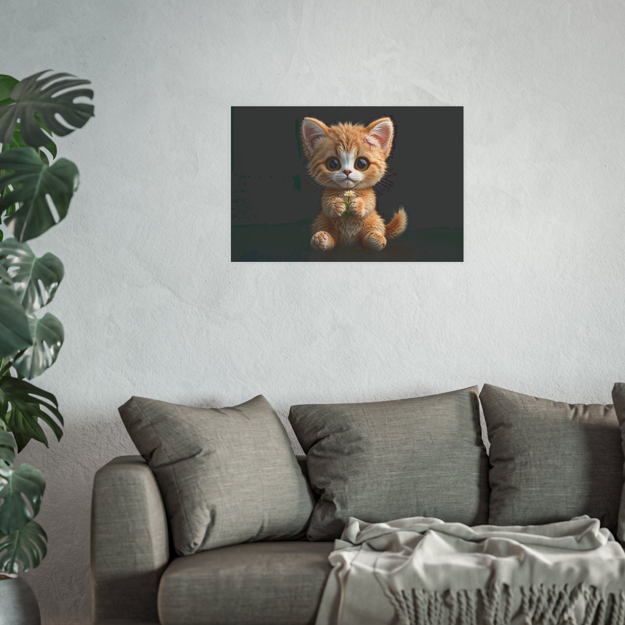 Cute Kitten Illustration Poster | Cat Wall Art, cat lover Decor