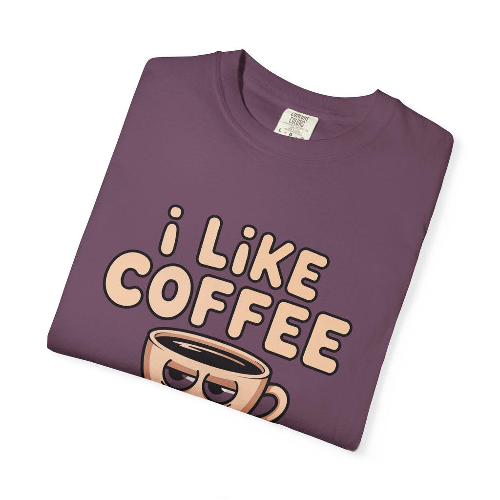 I Like Coffee More Than People T-Shirt, Funny Slogan Tee Inspirational Self Love Shirt Motivational Graphic Tee