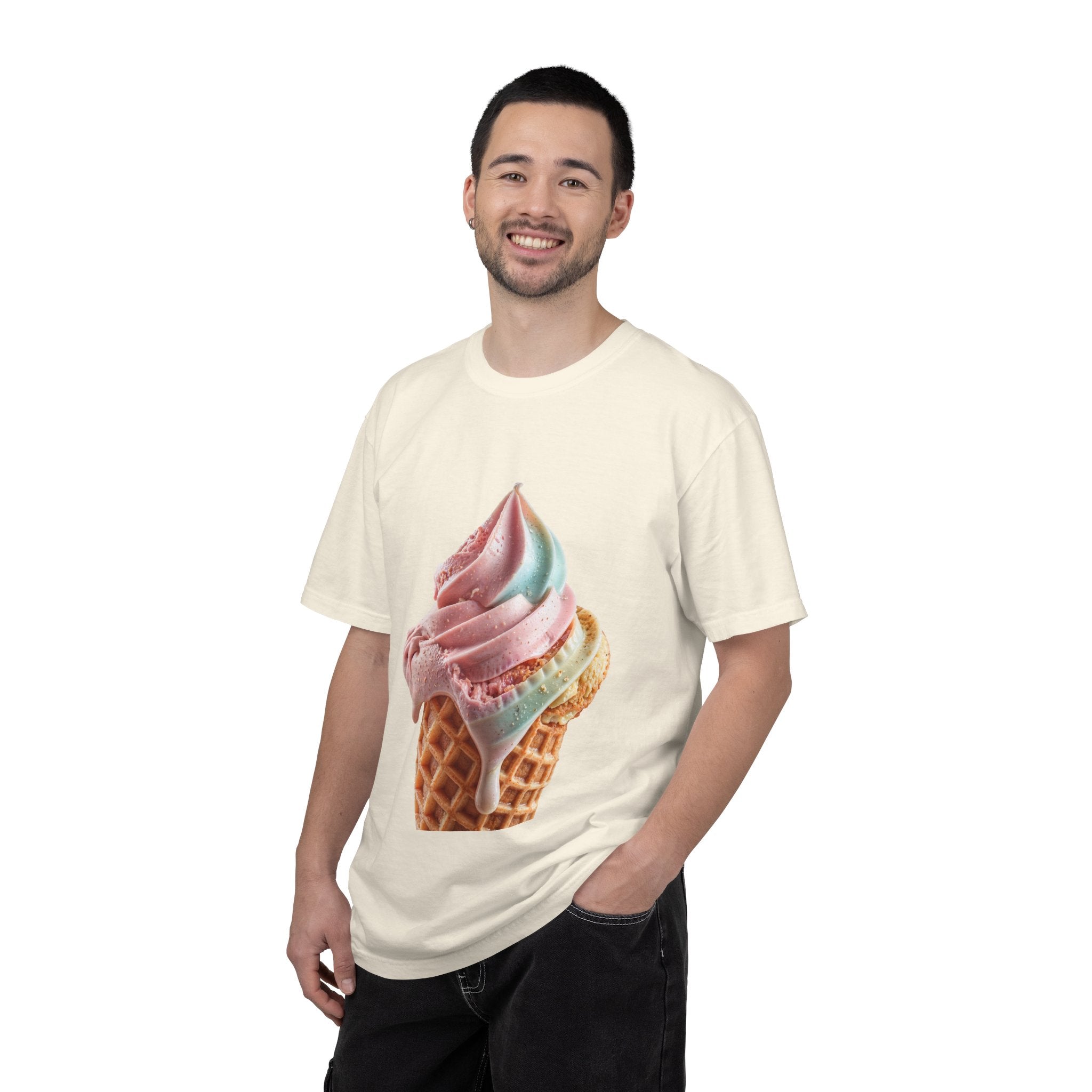 T-shirt Cornet de glace arc-en-ciel pastel | T-shirt dessert à la crème glacée molle