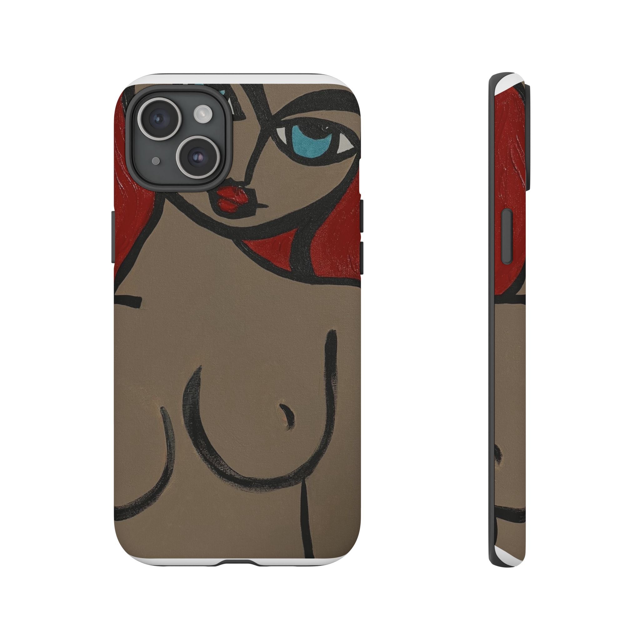 Coque de téléphone minimaliste | Figure féminine abstraite, faite main