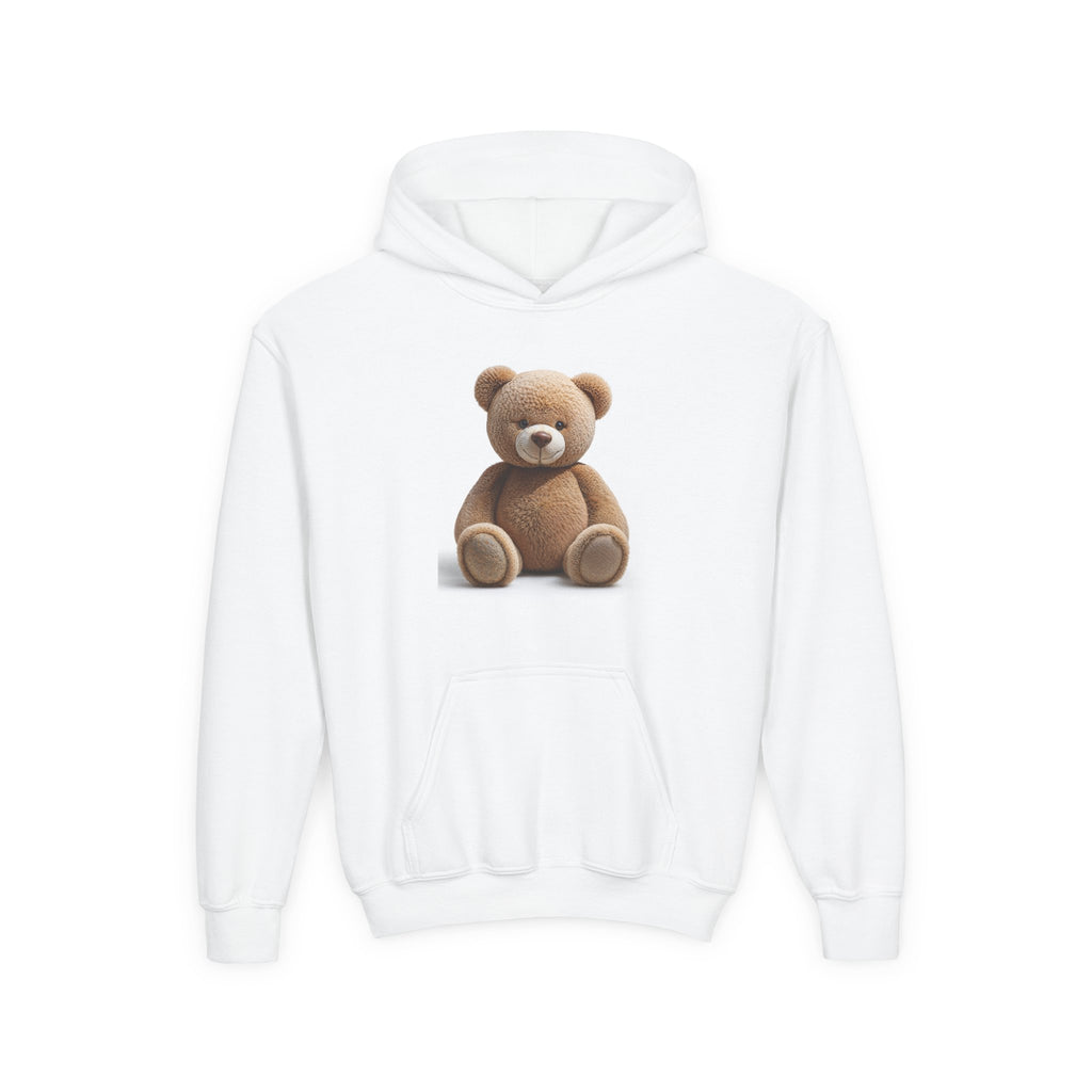 Brown Teddy Bear Youth Hoodie | Cute Plush Toy Illustration