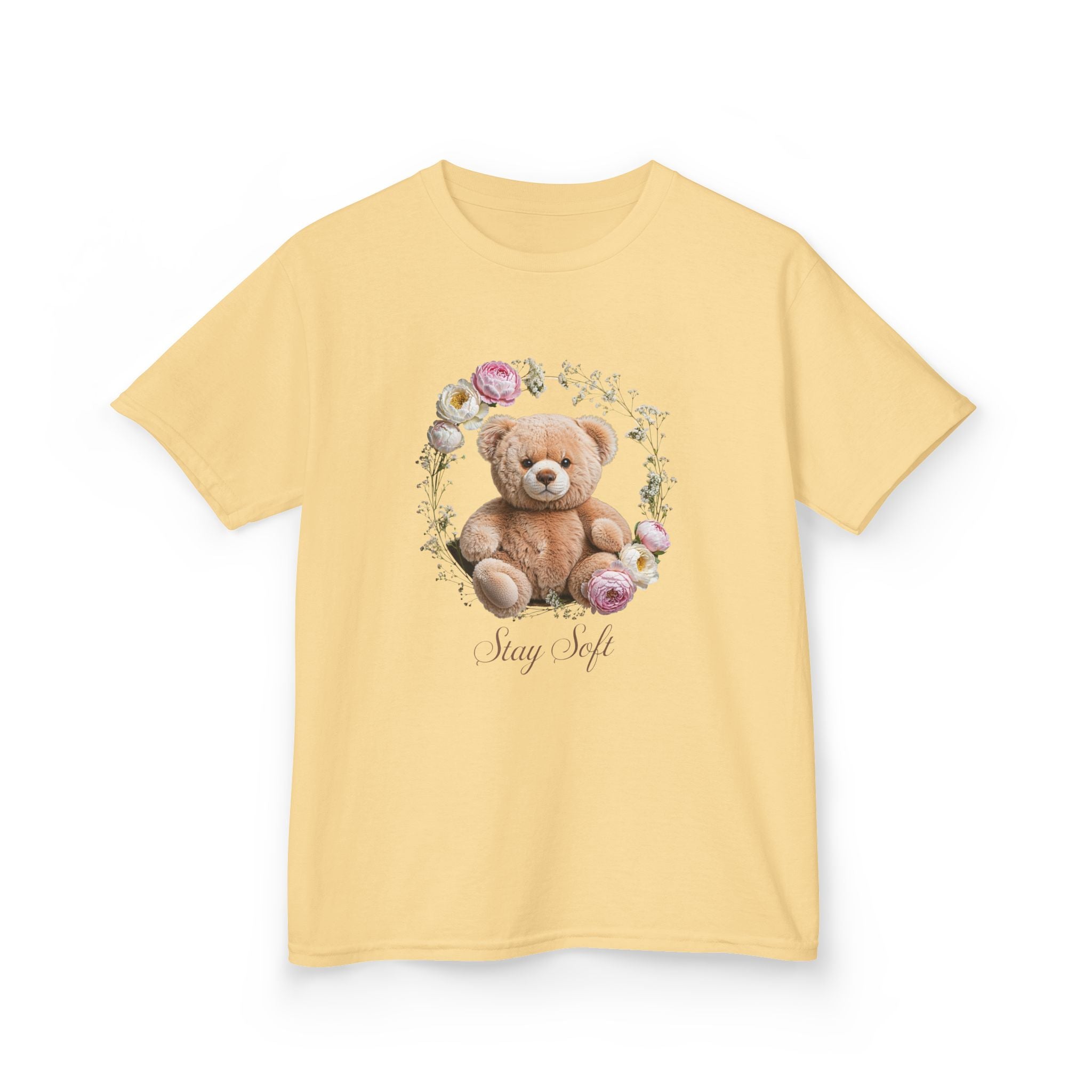 T-shirt enfant ours en peluche | T-shirt ours en peluche fleuri, T-shirt ours en peluche kawaii, Imprimé ours mignon, T-shirt unisexe doux