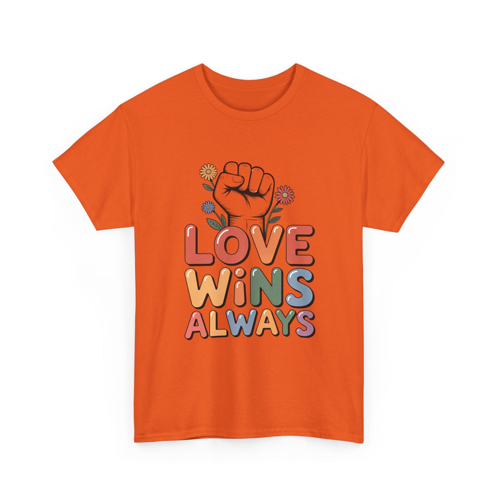 Love Wins Always T-Shirt | Pride heart fist floral design