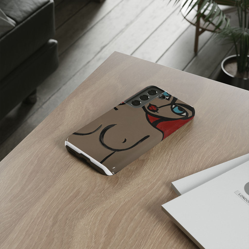 Coque de téléphone minimaliste | Figure féminine abstraite, faite main