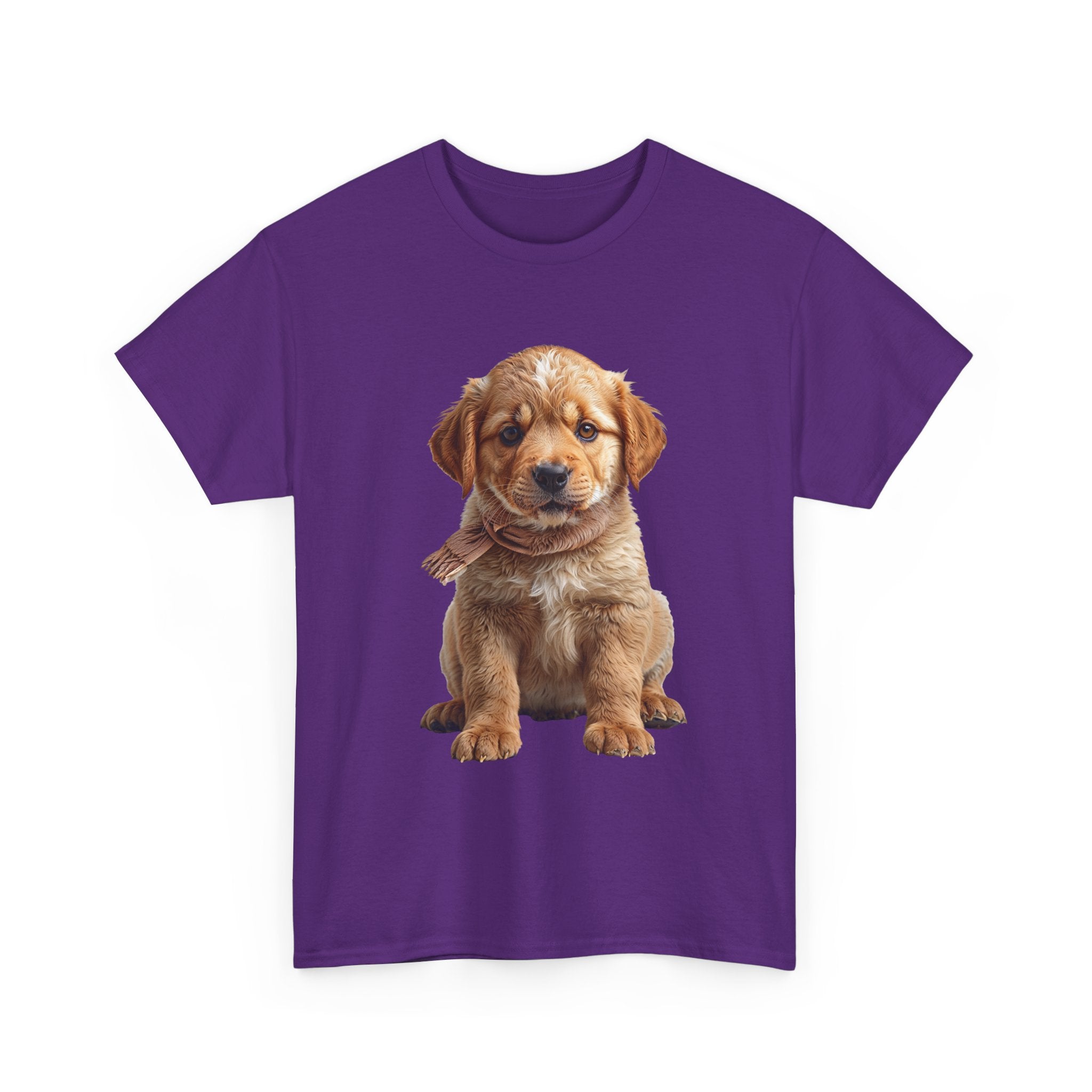 T-shirt chiot assis mignon | T-shirt chiot Golden Retriever