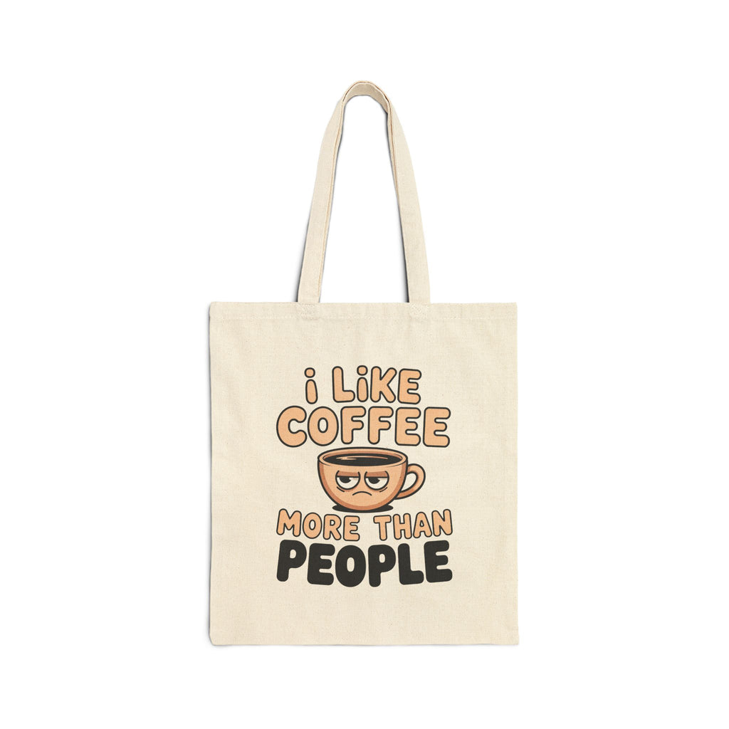 I Like Coffee More Than People tote bag | funny coffee cup design, canvas tote, shopper bag (Copy)