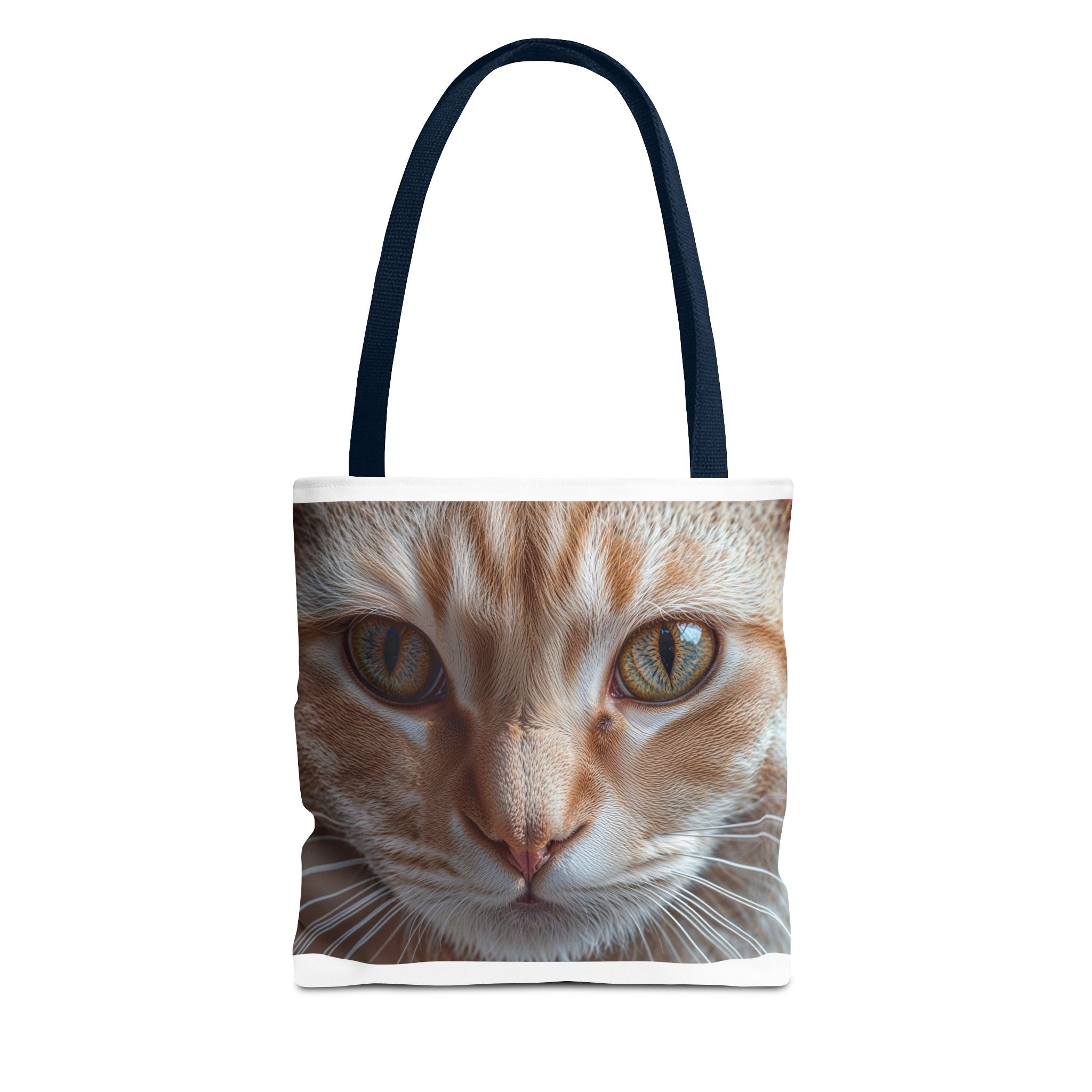 Sac fourre-tout à motif chat roux en gros plan | Imprimé intégral portrait de chat