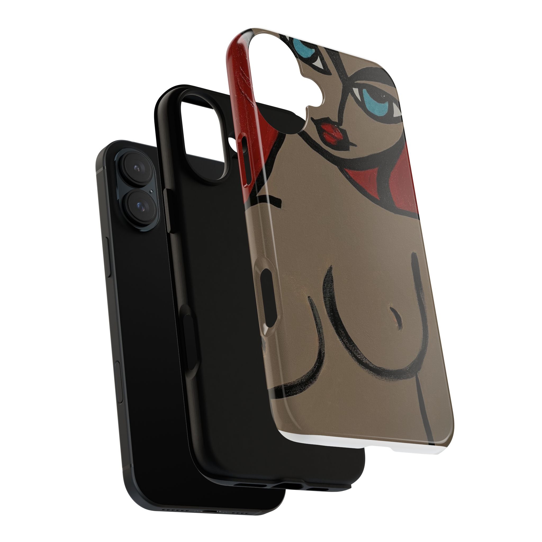 Coque de téléphone minimaliste | Figure féminine abstraite, faite main