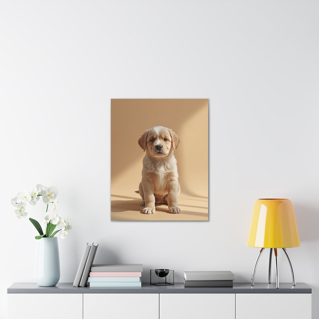 Golden Labrador Puppy Canvas, gift for dog lovers