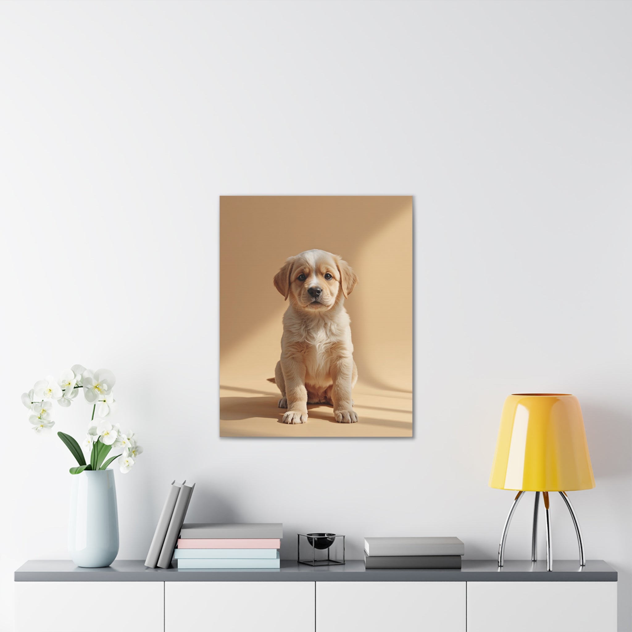 Golden Labrador Puppy Canvas, gift for dog lovers