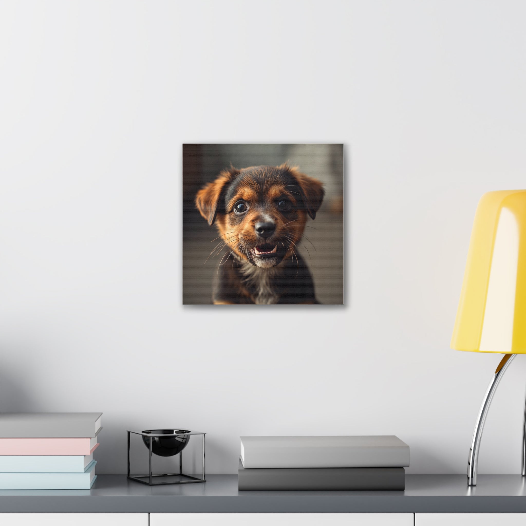 Smiling Puppy Portrait Canvas, gift for doh lovers