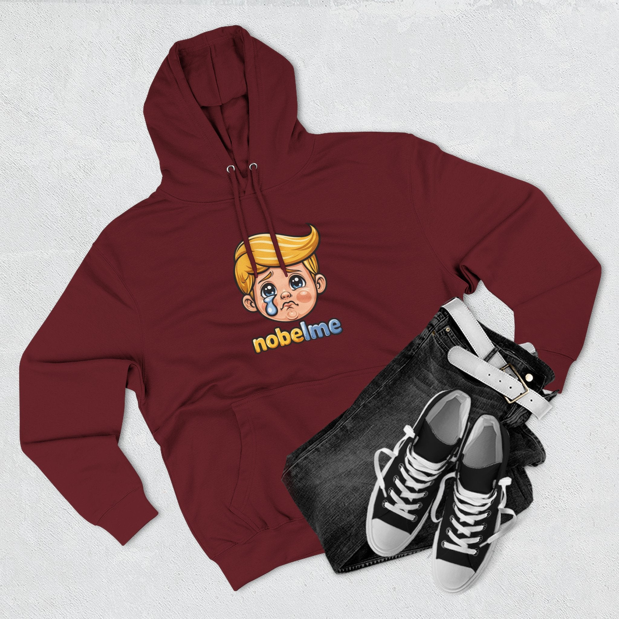 Sweat à capuche Cartoon Leader, satire politique pop art, pull streetwear humoristique, sweat à capuche personnage satirique | Logo visage de dessin animé